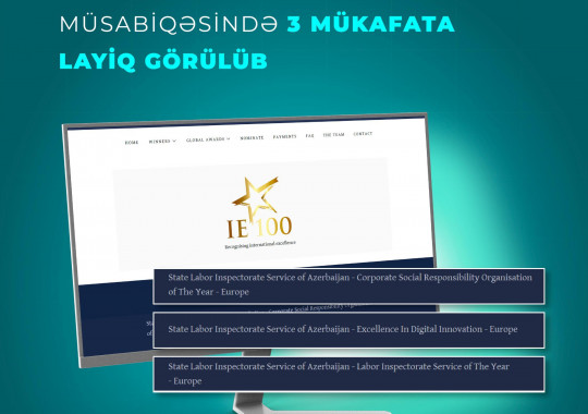 Dövlət Əmək Müfəttişliyi Xidməti Böyük Britaniyada yerləşən beynəlxalq qurumun müsabiqəsində 3 mükafata layiq görülüb