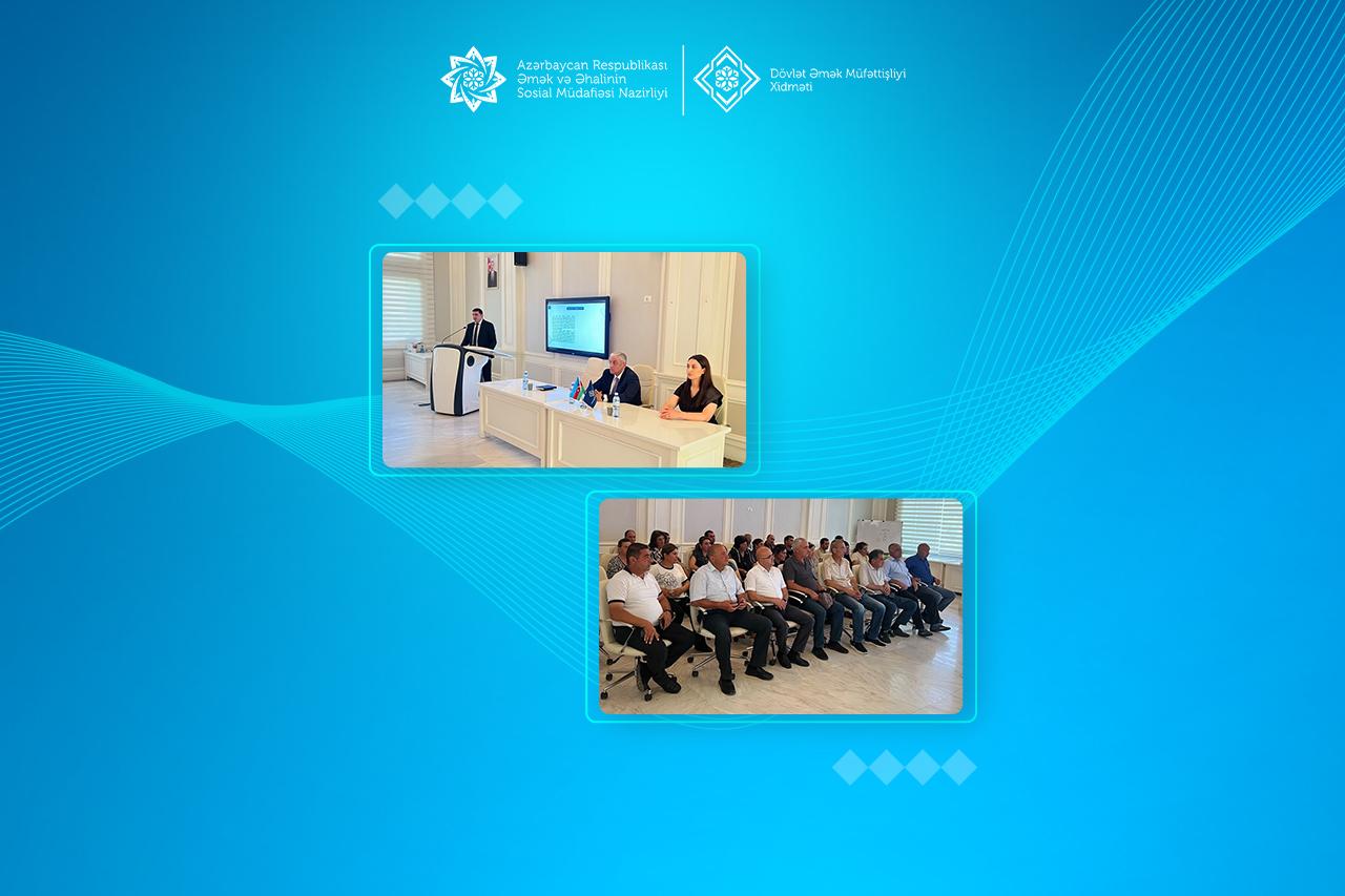  Gəncə şəhərində “Qeyri-formal məşğulluğun qarşısının alınması və iş yerlərində əməyin mühafizəsi” mövzusunda maarifləndirmə tədbiri keçirilib