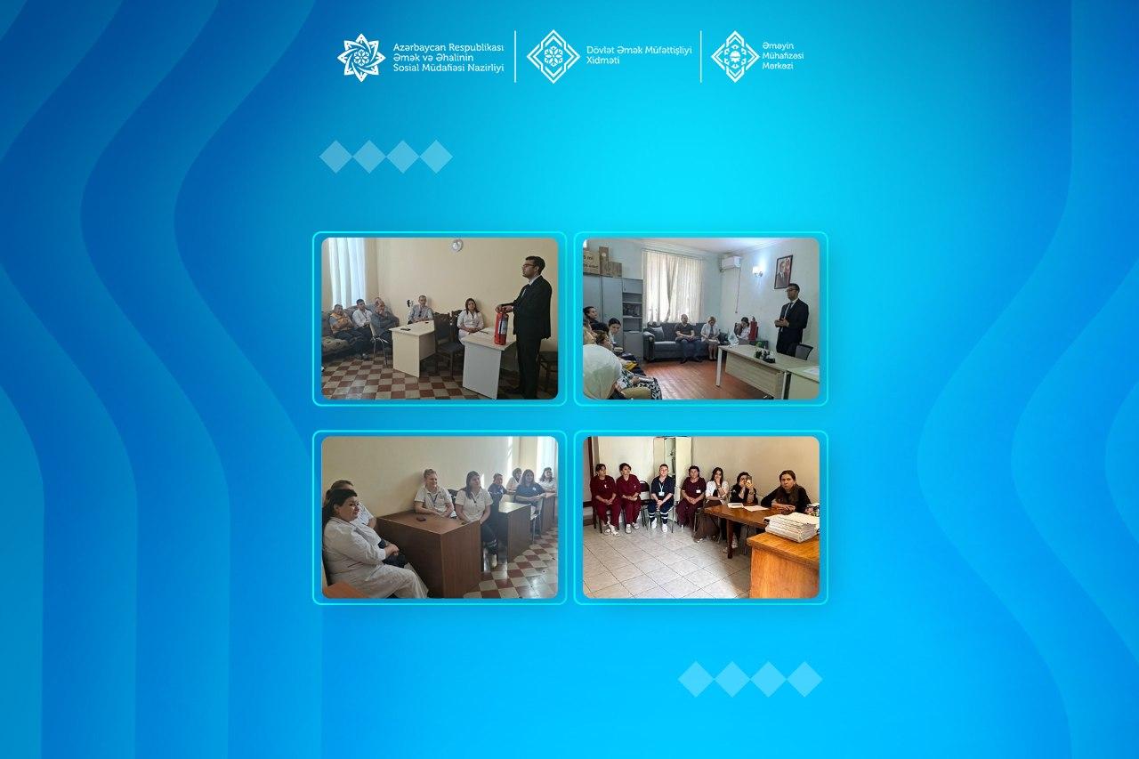  Respublika Təcili və Təxirəsalınmaz Tibbi Yardım Mərkəzinin stansiyalarında əməyin mühafizəsinə dair praktiki təlim təşkil olunub